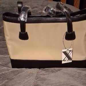 Maxx New York Tan and Black Shoulder Bag